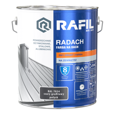 Farba na dach Radach połysk szary grafit 10 l