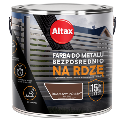 Farba do metalu 2,5 l brąz półmat ALTAX