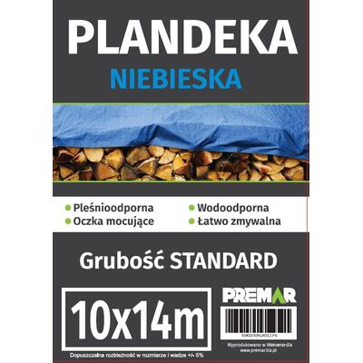 Plandeka 10 x 14 m niebieska PL