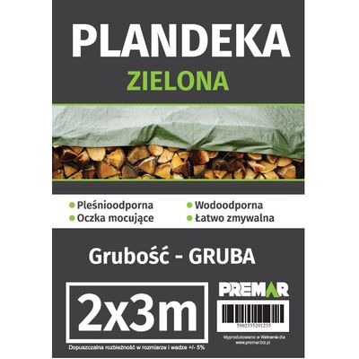 Plandeka 2 x 3 m gruba zielona