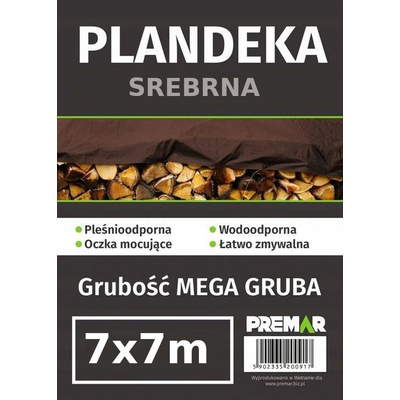 Plandeka 7 x 7 m srebrna