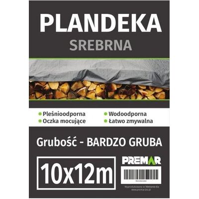 Plandeka 10 x 12 m srebrna PL