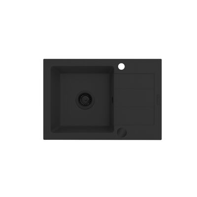 Zlewozmywak prostokątny Rodos z ociekaczem 68 x 44 cm czarny Maidsink