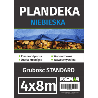 Plandeka 4 x 8 m niebieska