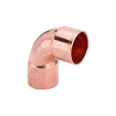 Kolano dwumufowe 22 mm miedziane