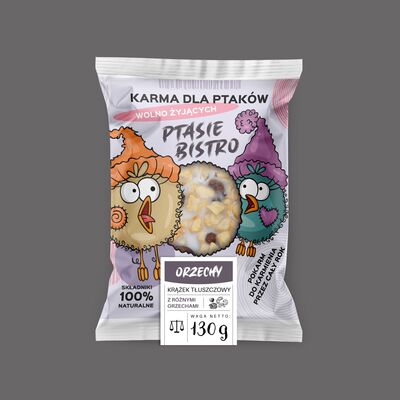 Krążek tłuszczowy z orzechami dla ptaków 130 g