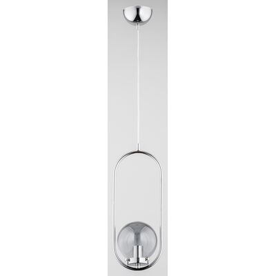 Lampa wisząca Oval E14 1 x 40 W grafitowy, chrom