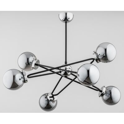 Lampa sufitowa Sagito E14 6 x40 W czarny, chrom, grafit