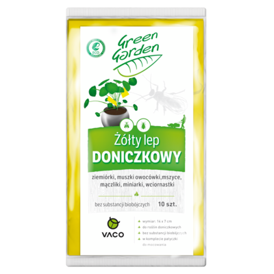 Lep doniczkowy żółty (14 x 7 cm) 10 sztuk Vaco Green Garden