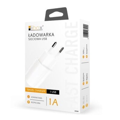 Ładowarka sieciowa USB 1A biała LB0088 LIBOX