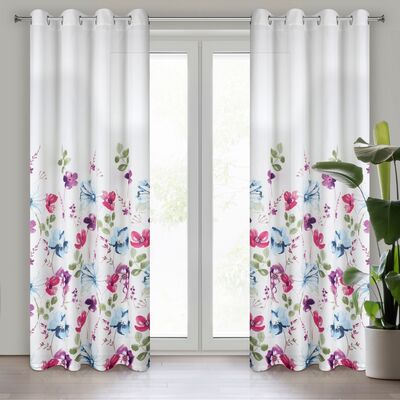 Zasłona na przelotkach LIRA 140 x 250 cm biało-różowa