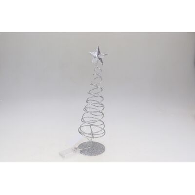 Choinka LED 20 lampek 50 cm srebrna