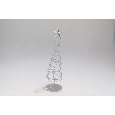 Choinka LED 20 lampek 40 cm srebrna