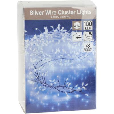 Łańcuch świetlny 100 LED Ryż zimne białe
