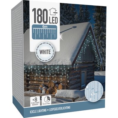 Kurtyna 180 LED 6 m zimne białe