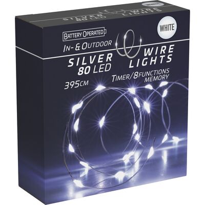 Łańcuszek 80 micro LED 395 cm zimne białe