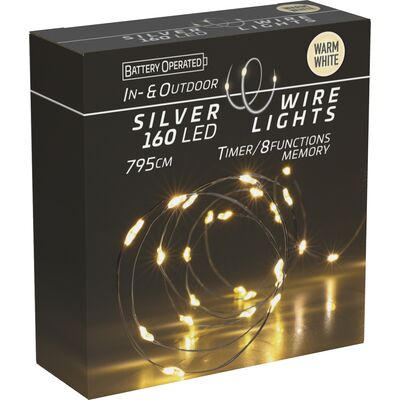 Łańcuch świetlny 160 micro LED ciepłe białe