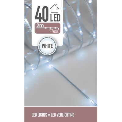 Łańcuch świetlny 40 LED 195 cm zimne białe