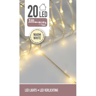 Łańcuch świetlny 20 LED 95 cm ciepłe białe