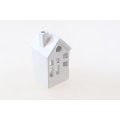 Figurka ceramiczna domek 8 x 8 x 15 cm biały