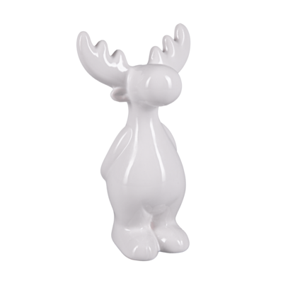 Figurka ceramiczna renifer 12 x 9,8 x 20 cm biały