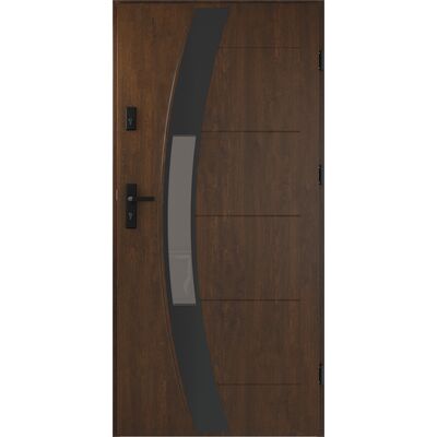 Drzwi zewnętrzne Selene black 90 prawe orzech