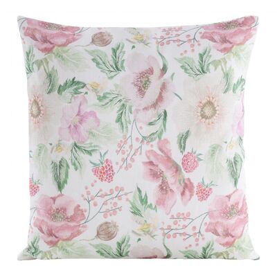 Poszewka dekoracyjna FLORE11 45 x 45 cm różowo-zielona