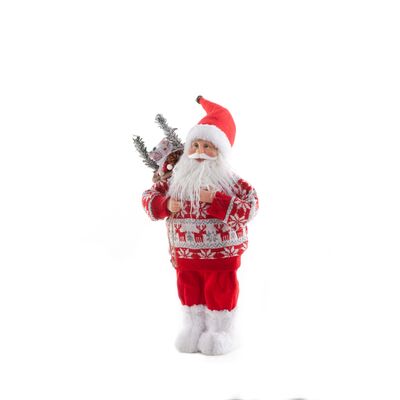 Figurka świąteczna Mikołaj 72A 45 cm czerwono-biały