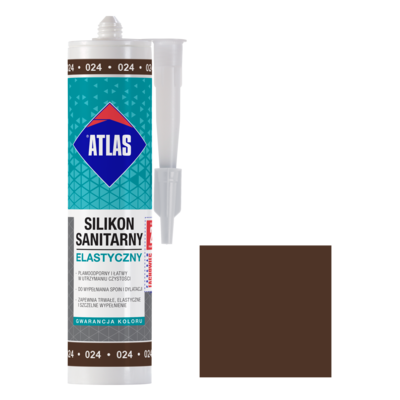 Silikon sanitarny elastyczny 024 ciemnobrązowy 280 ml Atlas