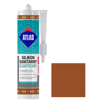 Silikon sanitarny elastyczny 022 orzechowy 280 ml Atlas