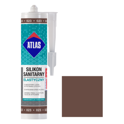 Silikon sanitarny elastyczny 023 brązowy 280 ml Atlas