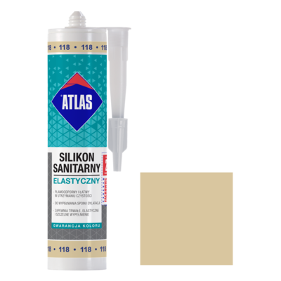 Silikon sanitarny elastyczny 118 jaśminowy 280 ml Atlas