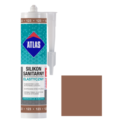 Silikon sanitarny elastyczny 123 jasnobrązowy 280 ml Atlas