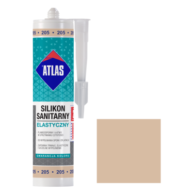 Silikon sanitarny elastyczny 205 kremowy 280 ml Atlas