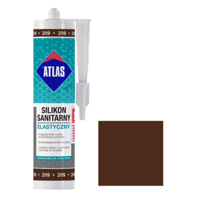Silikon sanitarny elastyczny 209 kasztanowy 280 ml Atlas