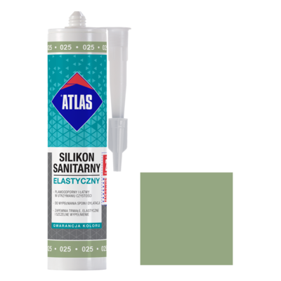 Silikon sanitarny elastyczny 025 jasnozielony 280 ml Atlas