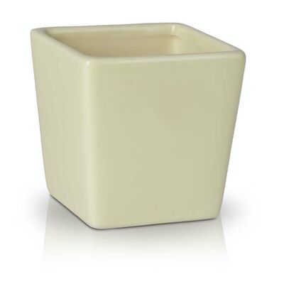 Osłonka ceramiczna kwadratowa 9 cm kremowa