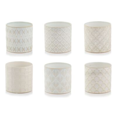 Osłonka Cylinder 13 cm kremowy mix wzorów