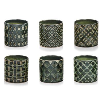 Osłonka Cylinder 13 cm zielony mix wzorów