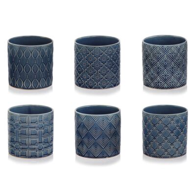 Osłonka Cylinder 13 cm kobaltowy mix wzorów