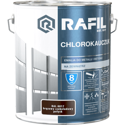 Emalia Chlorokauczukowa brąz ciemny 10 l RAFIL
