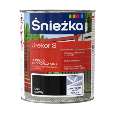 Podkład antykorozyjny Urekor S U04 czarny 0,8 l Śnieżka