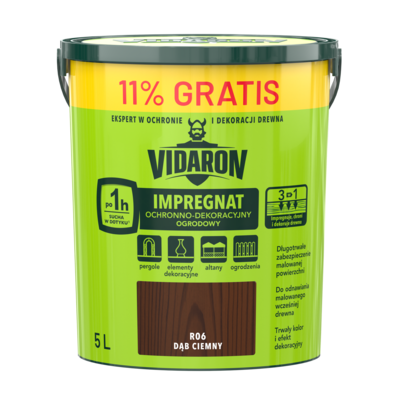 Impregnat Ochronno-Dekoracyjny Ogrodowy R06 dąb ciemny 5 l VIDARON