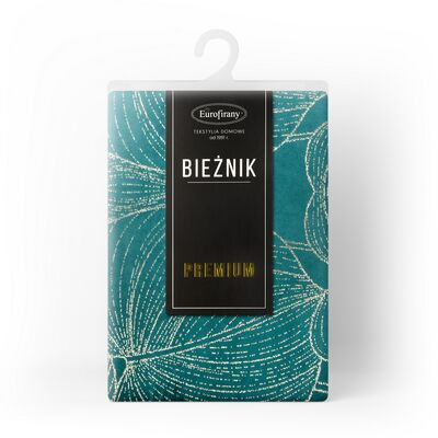 Bieżnik dekoracyjny Blink 16 35 x 140 cm ciemnoturkusowy