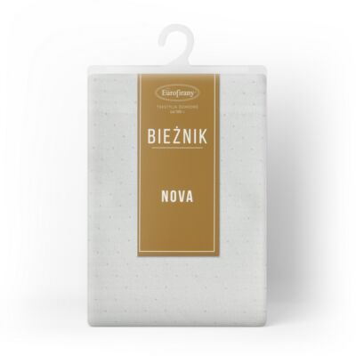 Bieżnik dekoracyjny Ellen 40 x 180 cm biało-srebrny