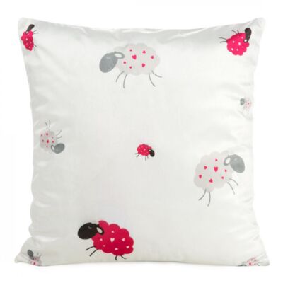 Poszewka dekoracyjna D91 Kids 3, 45 x 45 cm Velvet biało-różowa