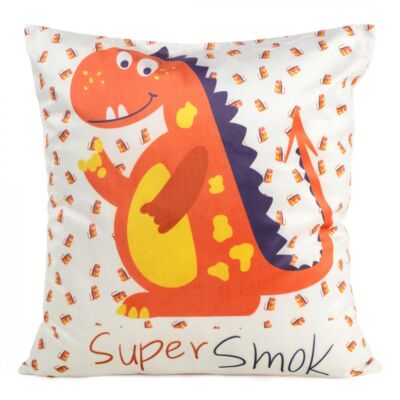 Poszewka dekoracyjna D91 Kids 8B, 45 x 45 cm Velvet biało-pomarańczowa