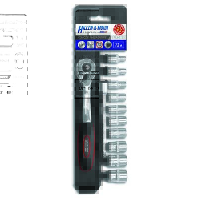 Zestaw kluczy nasadowych klucze nasadowe 1/4" kpl. 12 szt. HillenMohr