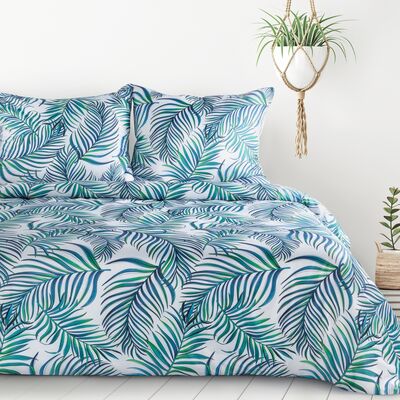 Komplet pościeli PALMS 160 x 200 cm, 70 x 80 cm/x 2 biało-zielony