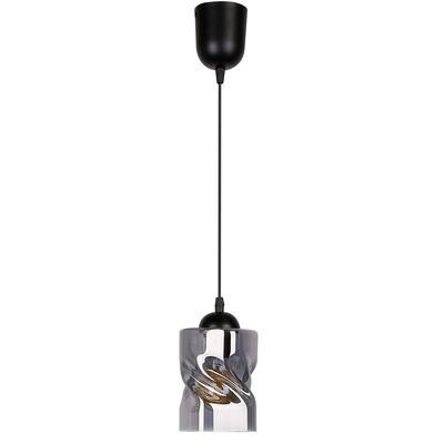 Lampa wisząca FELIS czarny 1 x 60 W E27 klosz dymiony
